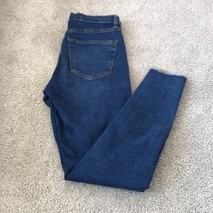 Top shop skinny jean with raw hem